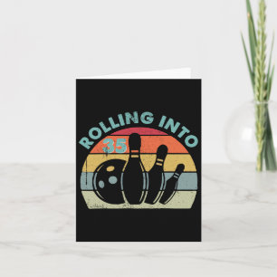 Retro Rolling In To 35 Vintage Bowling Bowler 35th Card
