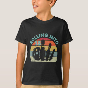 Retro Rolling In To 35 Vintage Bowling Bowler 35th T-Shirt