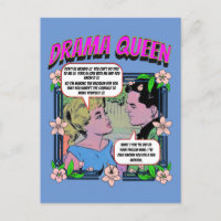 Retro Romance - Drama Queen - Postcard