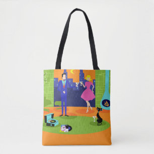 Retro Romantic Evening Couple Tote Bag
