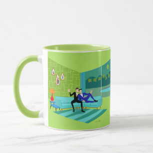 Retro Romantic Gay Couple Mug