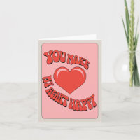 Retro Romantic Heart Pink and Red Valentine's Day