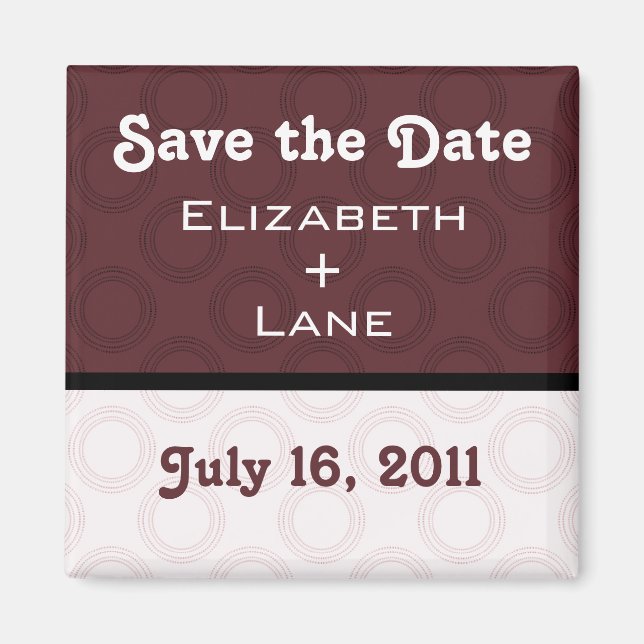 Retro Romantic Save the Date Magnet (Front)