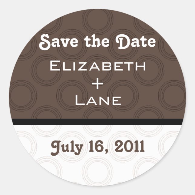 Retro Romantic Save the Date Stickers (Front)
