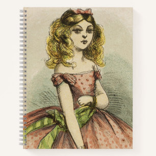Retro Romantic Valentine's Day Card, 19th century Notebook