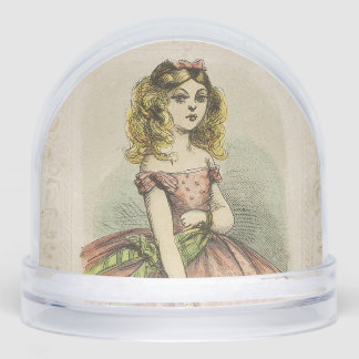 Retro Romantic Valentine's Day Card, 19th century Snowglobe