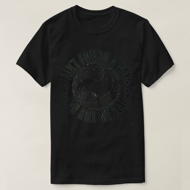 Retro Rooster Ain't Found A Way To Kill Me Yet gif T-Shirt (Design Front)