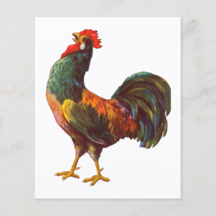 Retro Rooster Art Custom Flyers