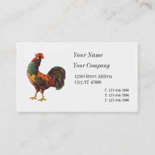 Retro Rooster Custom Business Cards