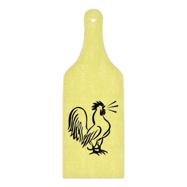 RETRO ROOSTER CUTTING BOARD PADDLE (Front)