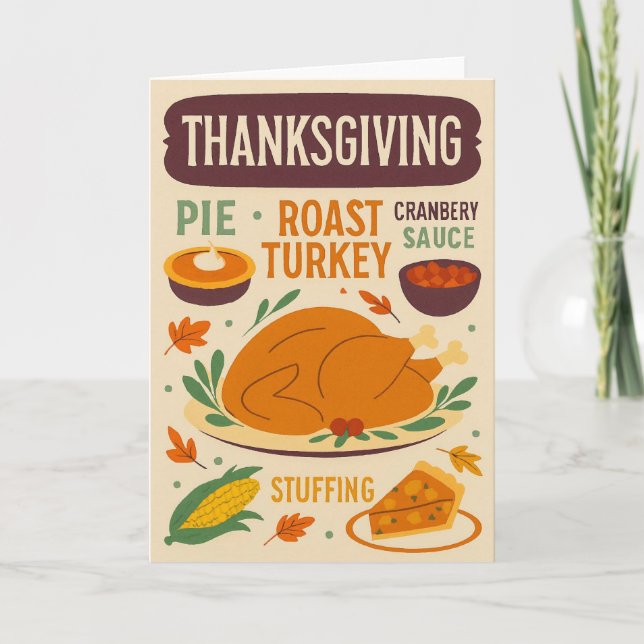 Retro Roots: A Vintage Thanksgiving Table Card (Front)