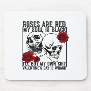 Retro Rose Are Red My Soul Is Black Skeleton Anti Mouse Pad