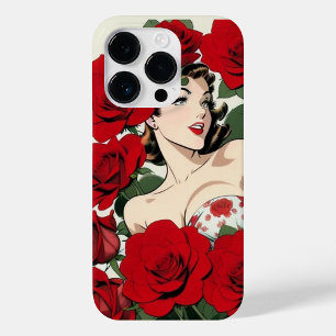 Retro Rose Beauty iPhone Case – Vintage Glamour
