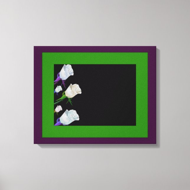 Retro Rose Framed Streched  Canvas Print (Front)