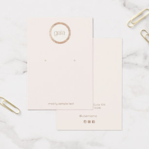 Retro Rose Gold Sequins Earring Display Card