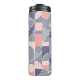 Retro Rose Grey Seamless Motif Thermal Tumbler