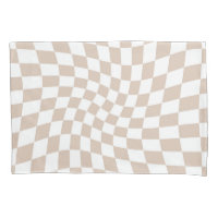 Retro Rose Sand Pink Pastel Warped Chequerboard