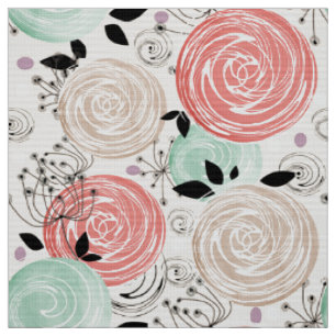 Retro, roses fabric
