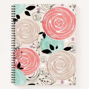 Retro, roses notebook