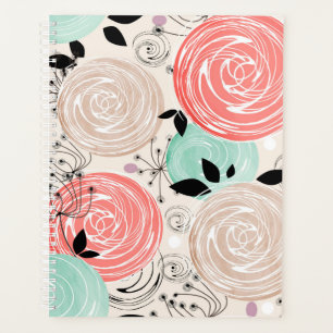 Retro, roses planner