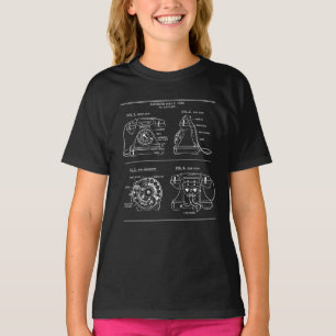 Retro Rotary Phone Blueprint T-Shirt