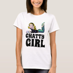 RETRO ROTARY PHONE CHATTY GIRL T-SHIRTS