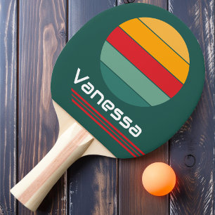 Retro Rotation Green Loop Ping Pong Paddle