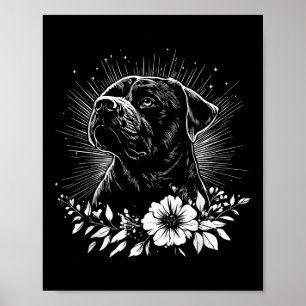 Retro Rottweiler Dog Lover Tattoo Style  Poster