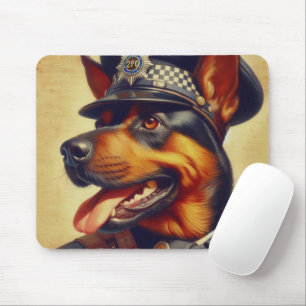 Retro Rottweiler Painting Mouse Pad