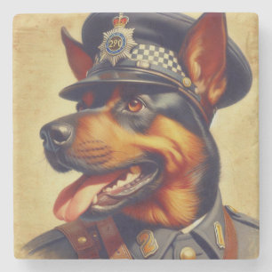 Retro Rottweiler Painting Stone Coaster