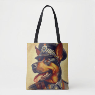 Retro Rottweiler Painting Tote Bag