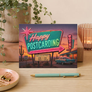 Retro Route 66 Happy Postcarding Desert Motel Postcard