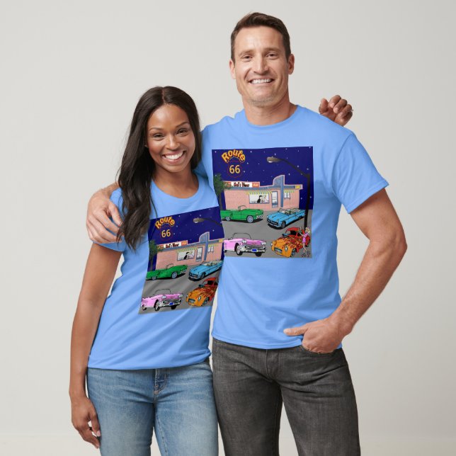 Retro Route 66 Mug T-Shirt (Unisex)