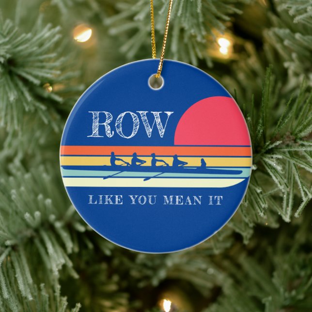 Retro Row Like You Mean It Blue Ceramic Tree Decoration (Tree)