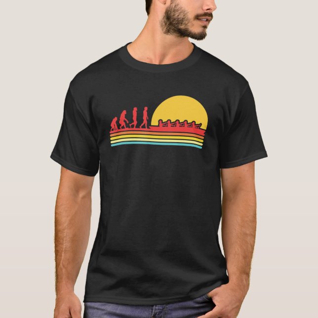Retro Rowing Evolution Rowboat Paddling Canoeing K T-Shirt (Front)