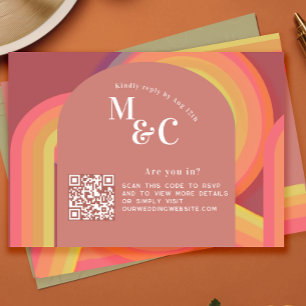Retro RSVP with QR Code Card