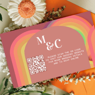 Retro RSVP with QR Code Enclosure Card