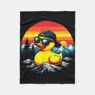 Retro Rubber Duck Sungles Mountaineering Camping Fleece Blanket