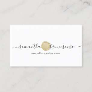 Retro rubber envelope stamp business card