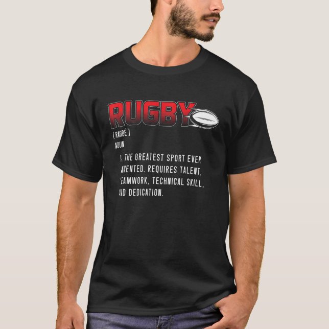 Retro Rugby Definition | Rugby Player | Rugby T-Shirt (Front)