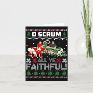 Retro Rugby O Scrum All Ye Faithful Ugly Merry Chr Card