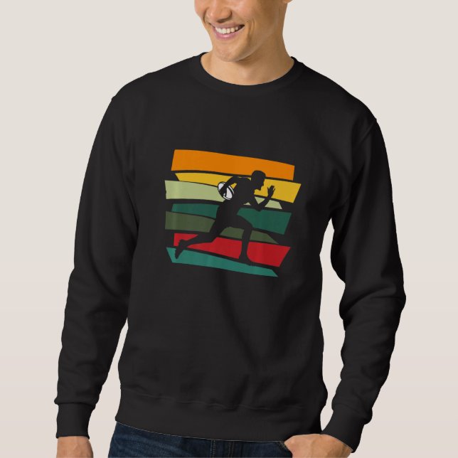 Retro Rugby Player Rugby Coach Sweatshirt (Front)