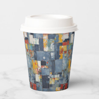 Retro Rugged Blue Jean Denim Patchwork Paper Cups