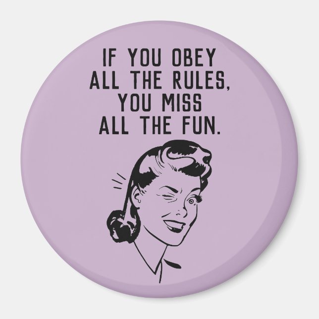 Retro Rule Breaker Woman Magnet (Front)