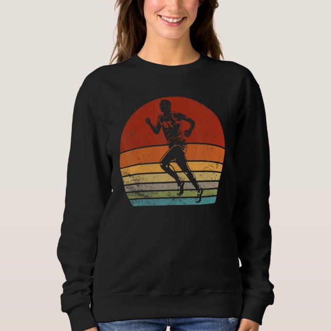Retro Runner Vintage Runner Silhouette Running  60 Sweatshirt (Front)