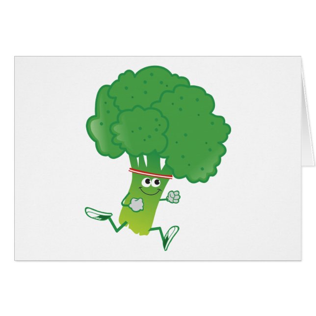 Retro Running Broccoli (Front Horizontal)