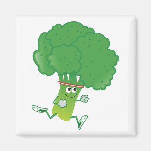 Retro Running Broccoli Magnet