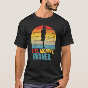 Retro Running Wife Mummy Runner T-Shirt