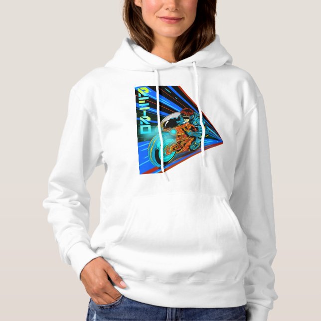 Retro Rush: Neon Velocity Hoodie (Front)