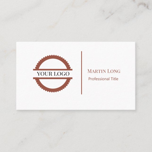 Retro Rust Circle Logo & Social Media 2 Business Card (Front)
